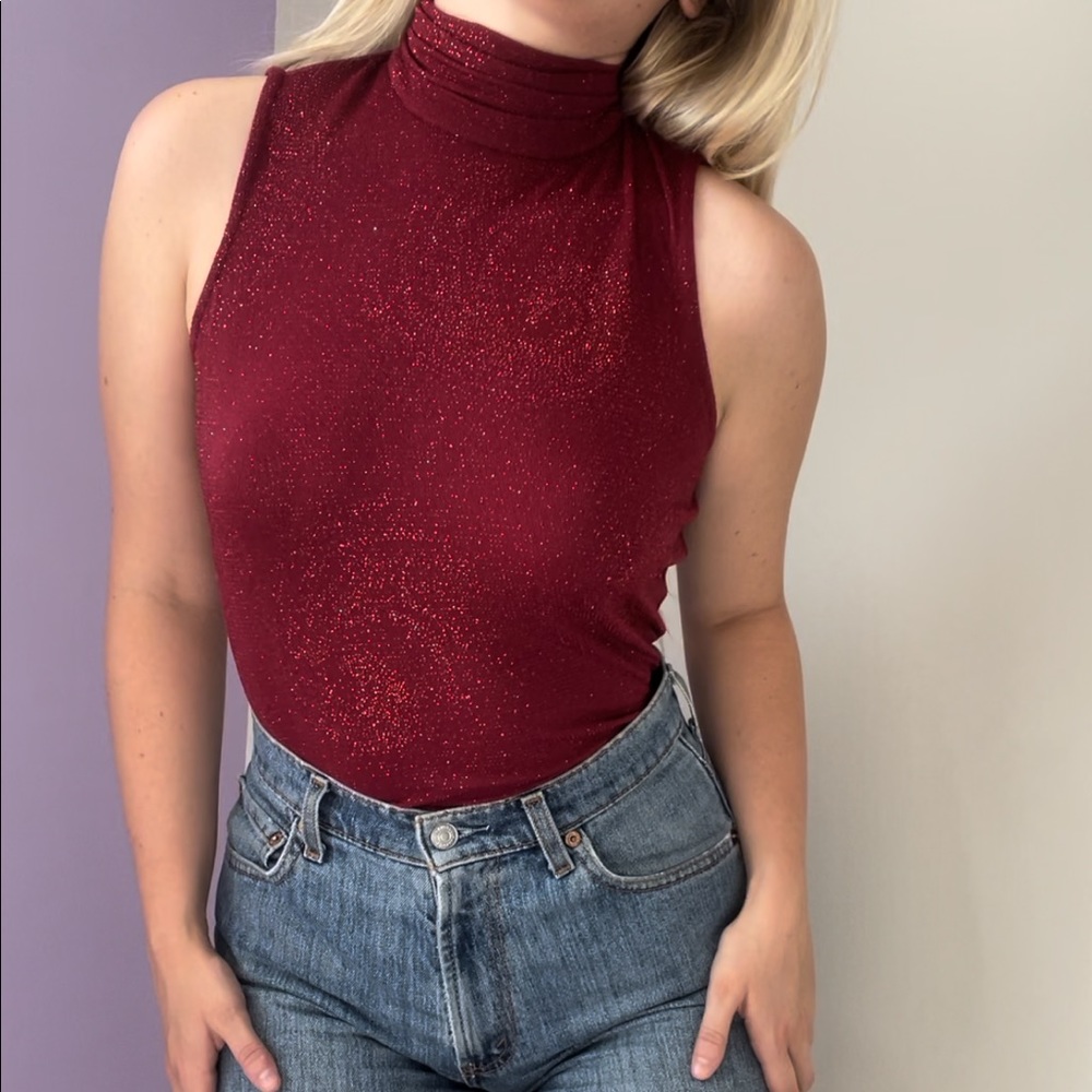 RARE Alex Evenings Red Blouse